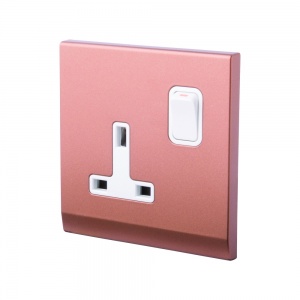Simplicity 13A DP Single Plug Socket with Switch Bronze